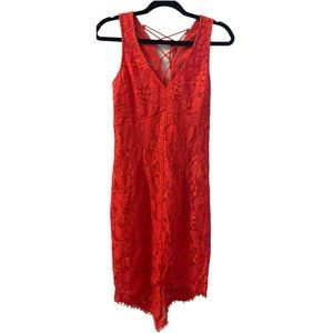 NWT Soieblu Sleeveless Lace Mini Dress Coral Size Small